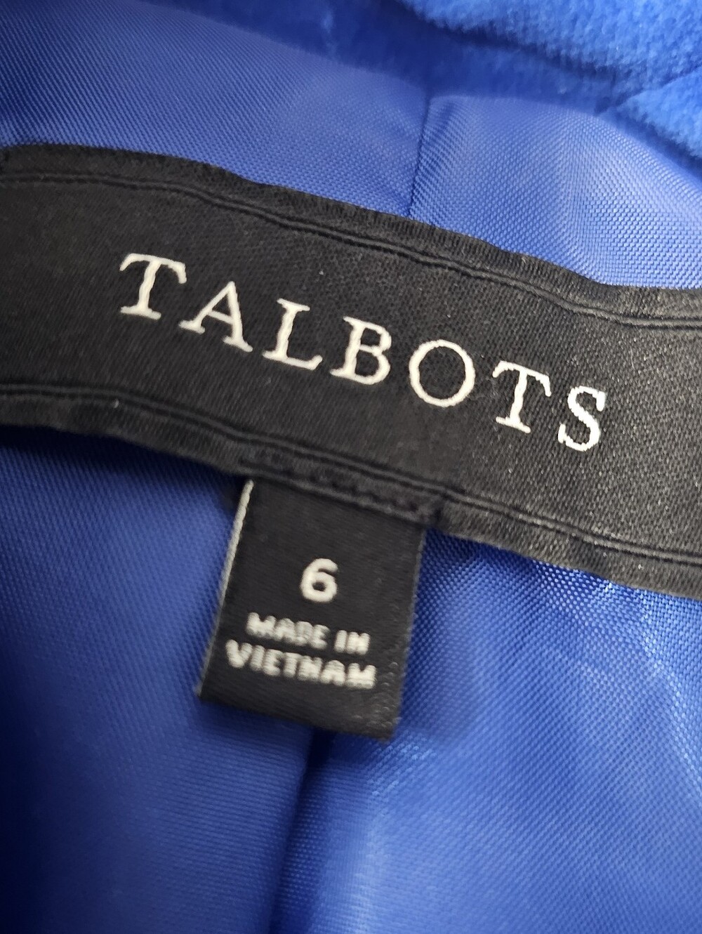 Talbots Size 6 Royal Blue Quilted Jacket Cotton Blazer Coat Winter Jewel Tone - Picture 2 of 6